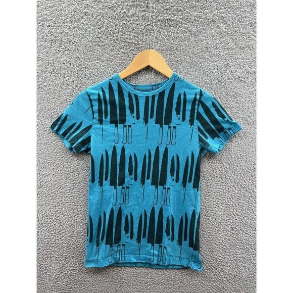 Andy Warhol Blue Knifes All Over Print Youth XL T-Shirt - Picture 1 of 3